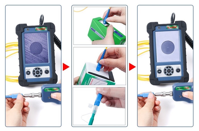 Intelligent portable optical fiber connector inspection scheme