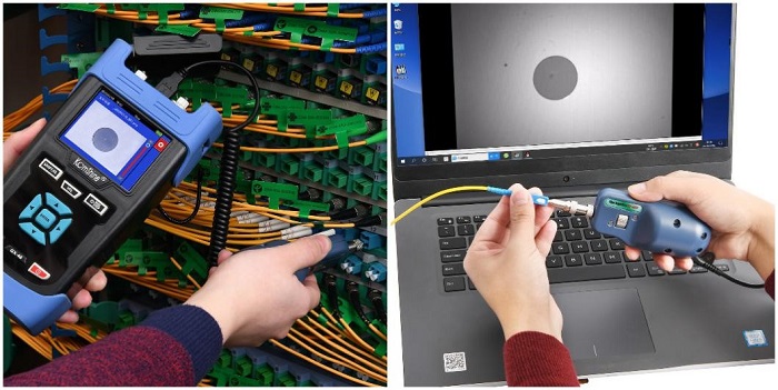 Intelligent portable optical fiber connector inspection scheme