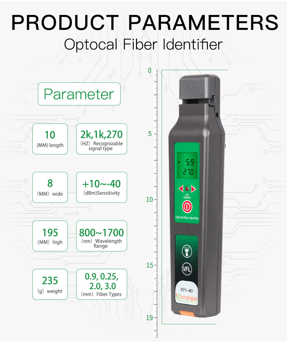 New KomShine KFI-40 Live Fiber Identifier 800-1700nm All-in-one Chunk With VFL
