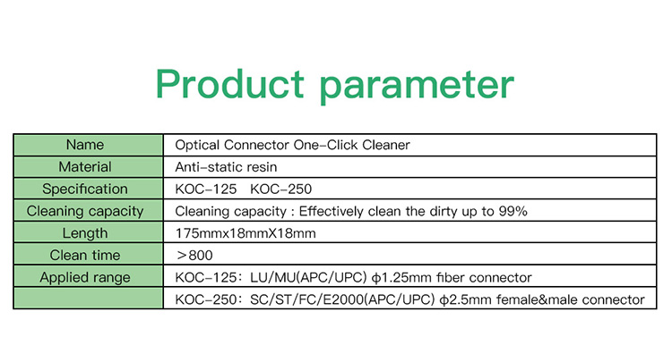 KOC-125/250 Optical Connector One-Click Cleaner