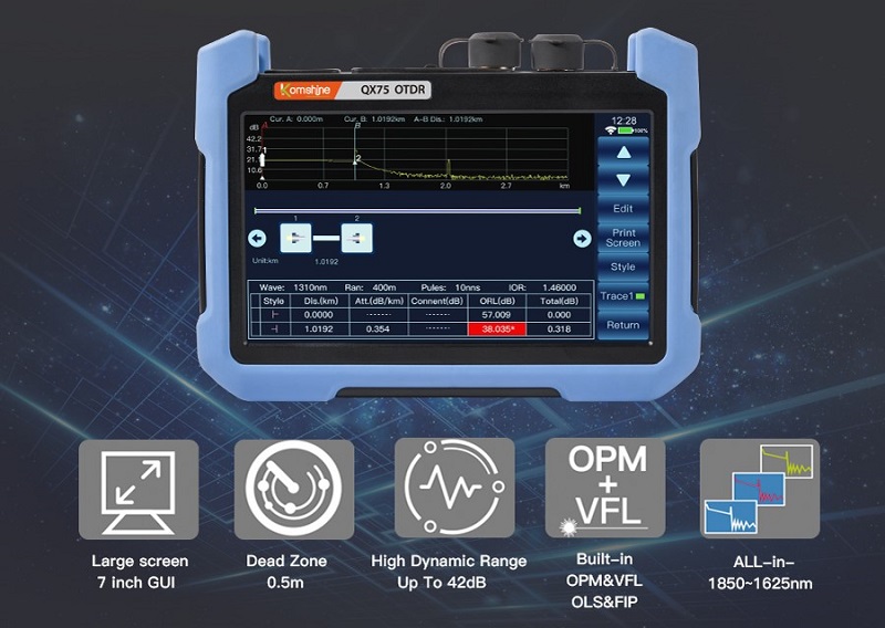 KomShine will release new muiti-function OTDR QX75